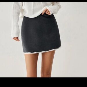 Commense Dark Gray Mini Skirt
